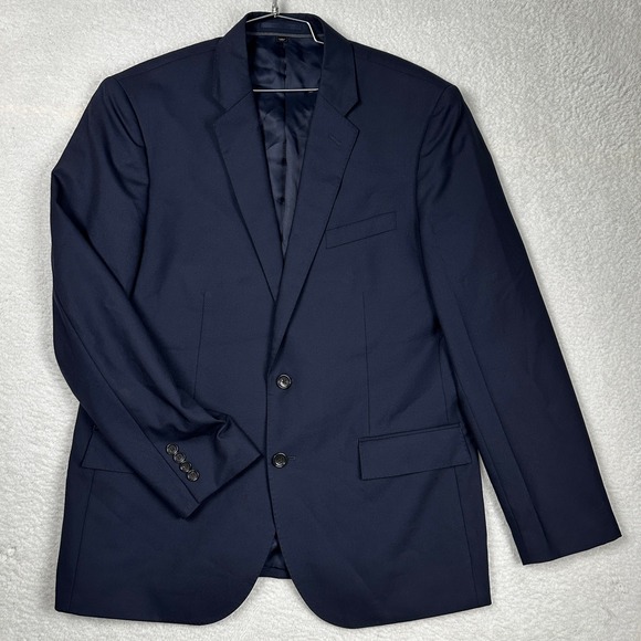Loro Piana Fabric J.Crew Ludlow Navy Blue Wool Blazer Jacket Men's 44R
